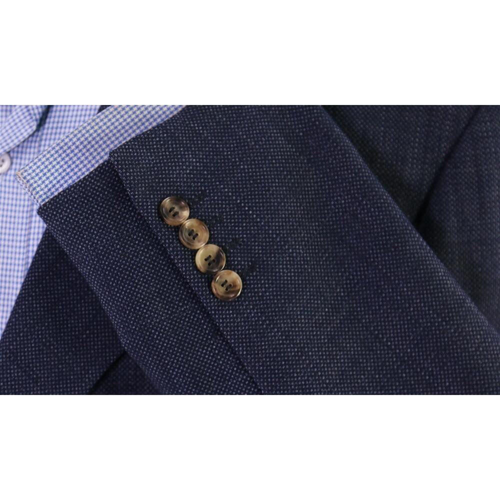 Pal Zileri Navy Blue Knit Woven Wool 3-Btn Sportcoat Blazer 44L - Picture 6 of 9